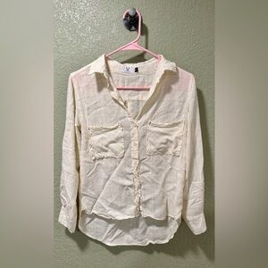 Cream Button Down Shirt for Women